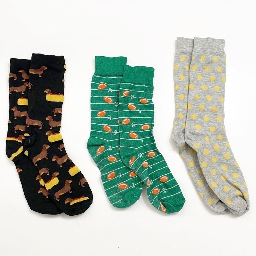 Men’s mixed pattern crew socks - Set of 3